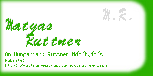 matyas ruttner business card